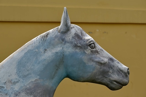 handmade, object, sculpture, statue, cavalry, animal, horse, art, portrait, outdoors