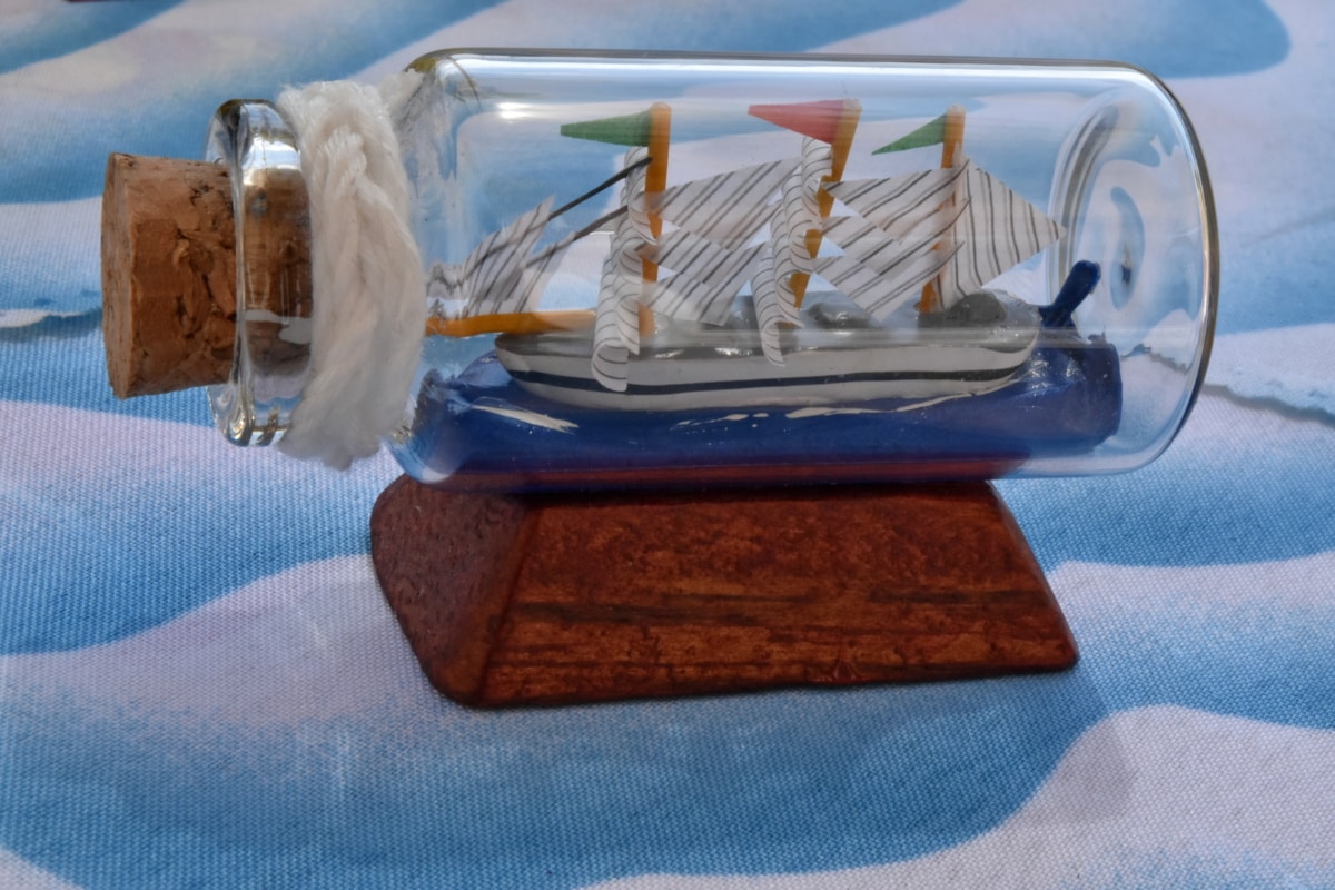 bottiglia, Dettagli, vetro, fatto a mano, in miniatura, minimalismo, oggetto, riflessione, nave, Giocattoli
