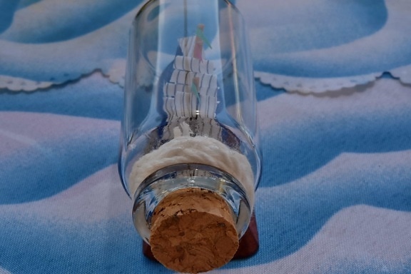 bottiglia, fatto a mano, in miniatura, minimalismo, oggetto, nave, giocattolo, vetro, contenitore, riflessione