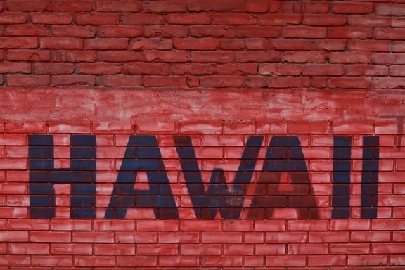 alphabet, Graffiti, Hawaii, signe, texte, mur, brique, surface, béton, ciment