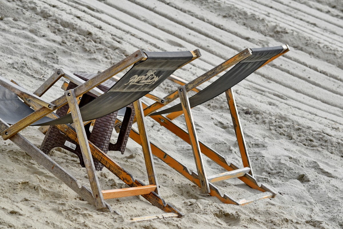 sable, meubles, chaise, siège, bois, plage, Loisirs, à l’extérieur, Hiver, nature