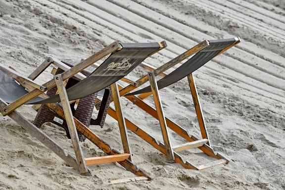 Sand, Möbel, Stuhl, Sitz, Holz, Strand, Freizeit, im freien, Winter, Natur