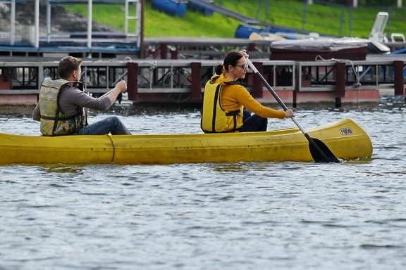 canoa, canoa, persone, ricreazione, rilassamento, barca, acqua, Paddle, kayak, Remo