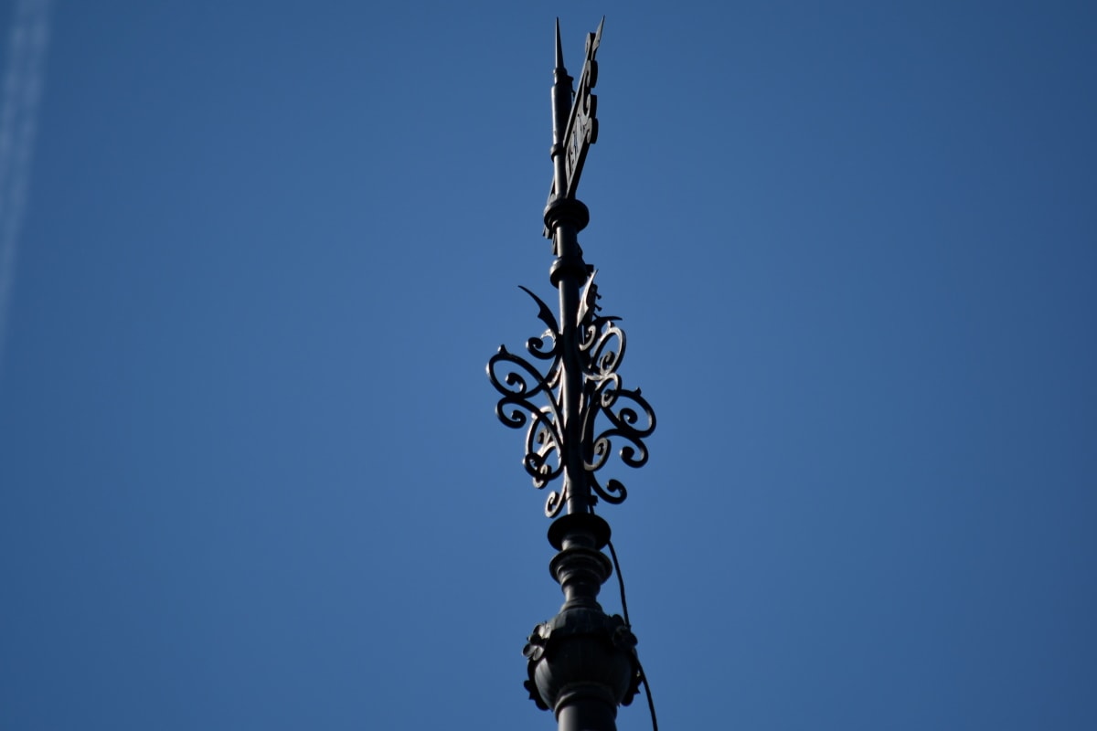 cast iron, high, top, outdoors, blue sky, architecture, daylight, vertical, art, tower
