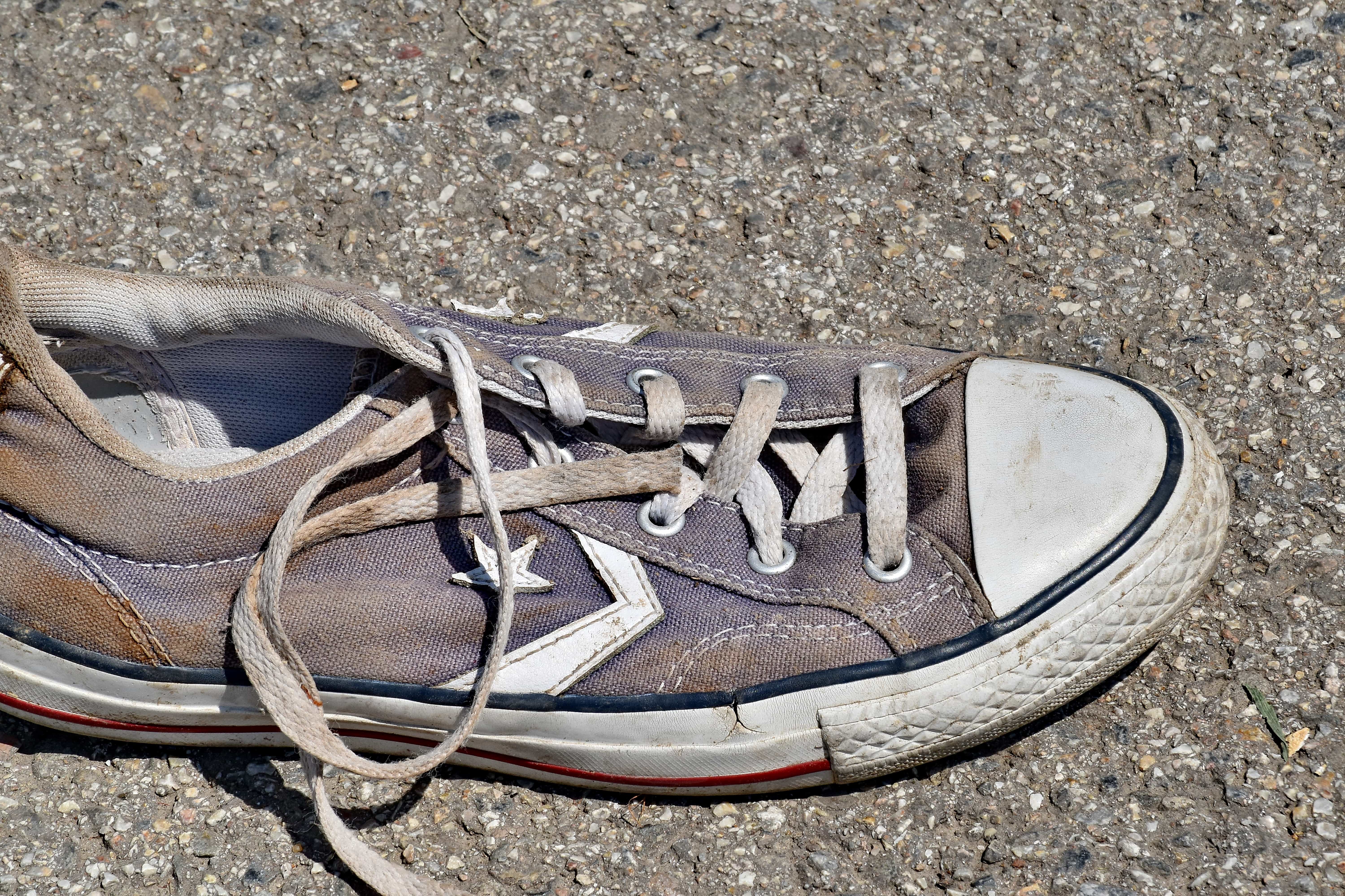 Free picture: footwear, fashion, dirty, sneakers, old, ground, street ...