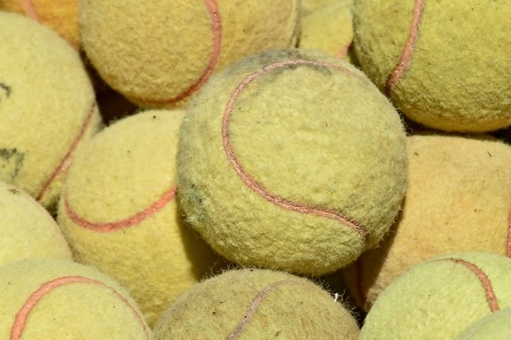 ball, details, tennis, equipment, upclose, color, pile, game, sport, round