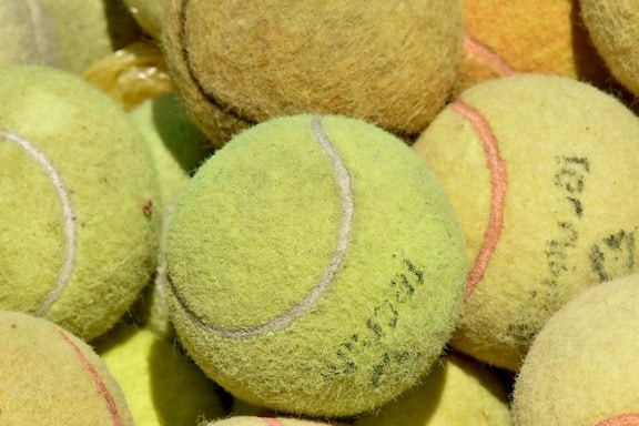 ball, pile, tennis, equipment, traditional, upclose, texture, color, game, group