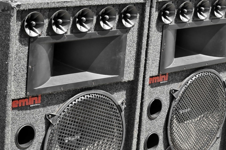 Free picture: loudspeaker, equipment, speaker, metallic, old, steel