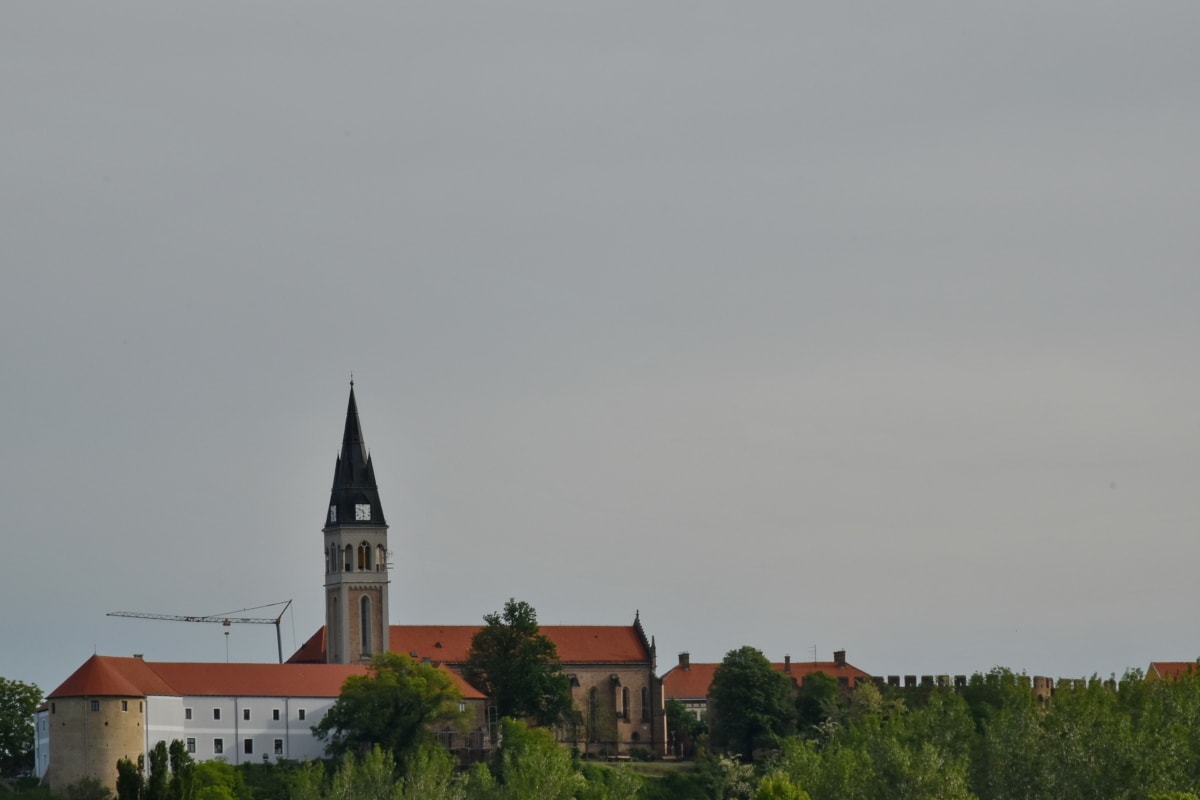 kastély, templom, templom tornya, Horvátország, középkori, palota, épület, torony, székesegyház, történelem