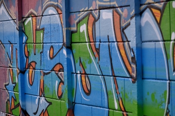 Dekoration, Vandalismus, Wand, Graffiti, Airbrush, Spray, Malerei, Wandbild, Farbe, Kunst