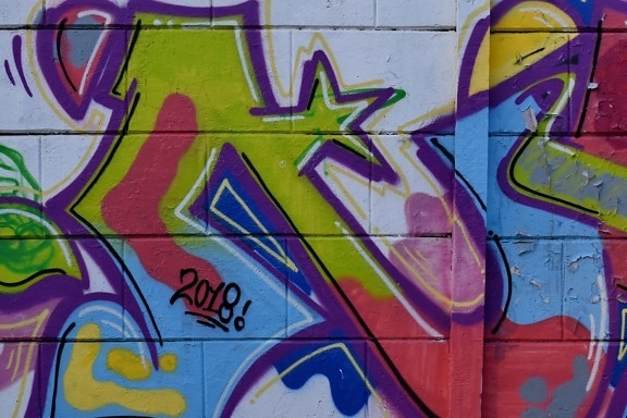 bunt, Wand, Wandbild, Graffiti, Vandalismus, Dekoration, Spray, Airbrush, Kunst, künstlerische