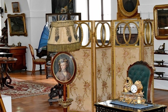antiquity, room, chair, lamp, furniture, interior design, seat, home, house, luxury