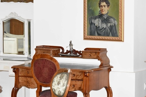 kabinet, mahogni, spejl, møbler, indendørs, værelse, hjem, træ, antik, Boligindretning