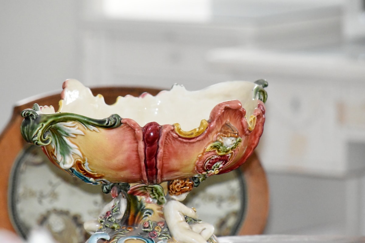 umění, barevné, váza, porcelán, tradiční, keramika, keramika, uvnitř, zátiší, mísa