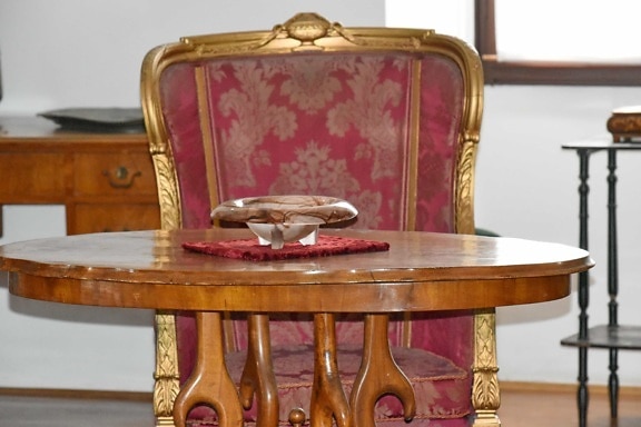 ashtray, baroque, chair, old, interior design, wood, furniture, antique, seat, table