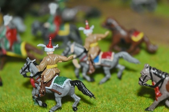 Bitka, bojovom poli, konské dostihy, kone, Orientálne, Osmanskej, hračky, ľudia, muž, Akcia