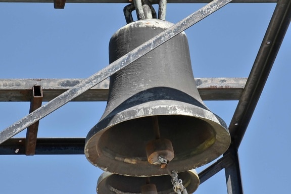 bell, cast iron, orthodox, religious, old, steel, iron, antique, architecture, outdoors