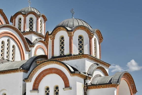 Візантійський, фасад, монастир, яскраве сонячне світло, поклоніння, купол, Архітектура, Церква, Будівля, Релігія