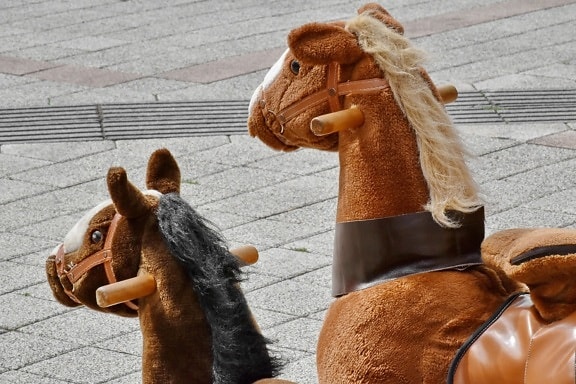 brown, handmade, horse, plush, street, toy, mascot, cavalry, fun