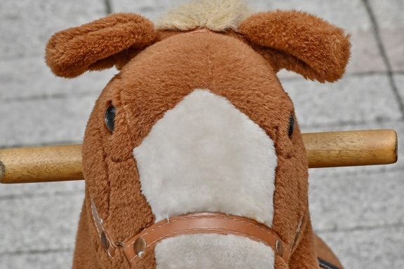 detail, funny, horse, outdoor, plush, street, toys, brown, toy, light brown