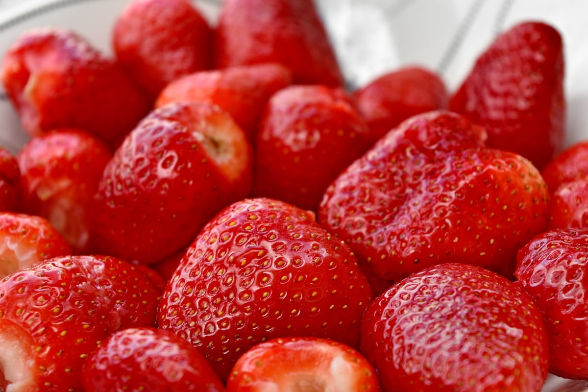 jordgubbe, bär, mat, frukt, hälsa, jordgubbar, läckra, Söt, näringslära, sommar