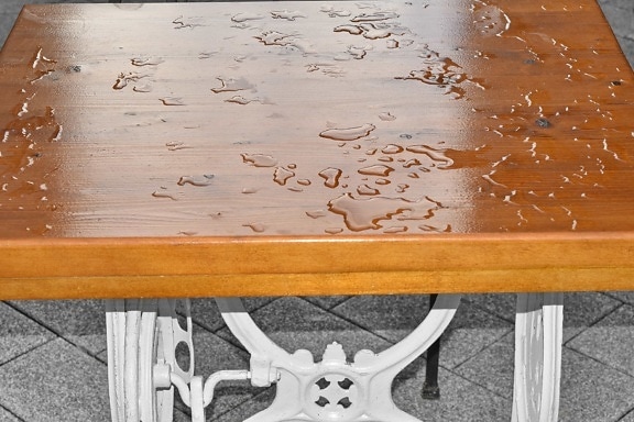 rain, wet, wood, empty, furniture, wooden, dirty, interior design, old, board