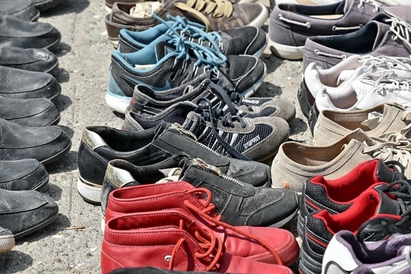 paar, Schuhe, Schuhe, Turnschuhe, Leder, Schuh, Mode, Einkaufen, Branche, Straße