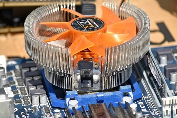 computer, computer chip, electric fan, motherboard, processor, machinery, technology, industry, component, electronics