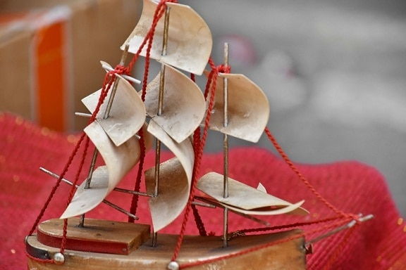 cruise ship, handmade, sailboat, ship, wood, traditional, rope, still life, decoration, hanging