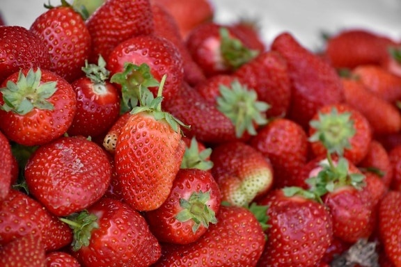 deilig, jordbær, bær, frukt, mat, jordbær, ernæring, søt, blad, natur