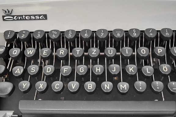 noir et blanc, clavier, unité, machine à écrire, alphabet, technologie, équipement, nostalgie, communication, journalisme