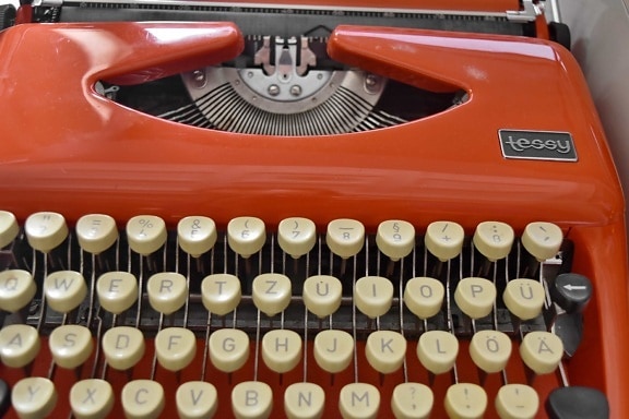 nostalgie, zařízení, starožitnost, klávesnice, psací stroj, zařízení, přenosný, staré, technologie, ročník