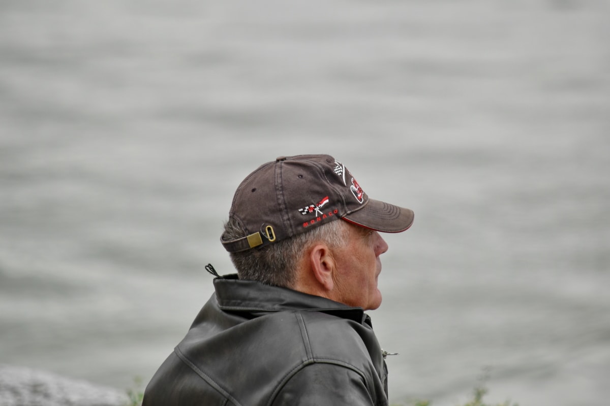 hat, side view, water, man, nature, beach, river, people, portrait, outdoors