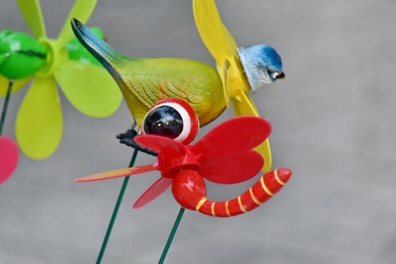 bird, dragonfly, plastic, toys, toyshop, machine, tropical, bright, outdoors, animal