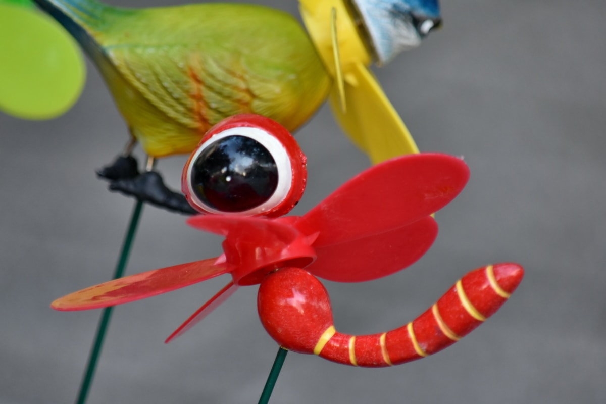 detail, details, dragonfly, handmade, plastic, red, toys, outdoors, bright, fun