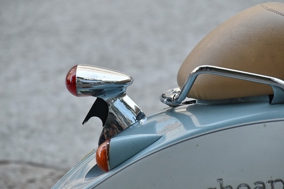 detail, leather, moped, nostalgia, seat, chrome, classic, daylight, details, device