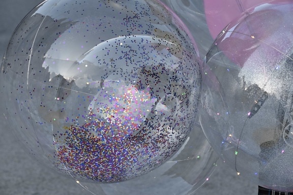 balão, aniversário, festa, brinquedos, transparente, esfera, bola, rodada, brilhante, brilhando