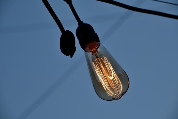 wire, electricity, lamp, light, energy, technology, nature, outdoors, color, high