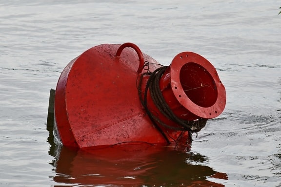 buoy, float, floating, red, traffic control, water, sea, boat, ocean, nature