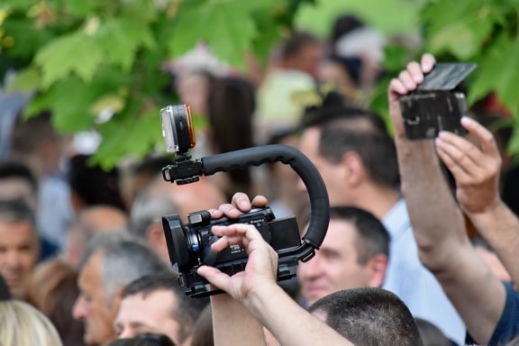 camera, crowd, festival, paparazzi, video recording, photographer, lens, journalist, movie, man