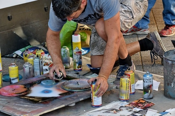 artist, artistic, carnival, festival, street, people, man, industry, painting, skill