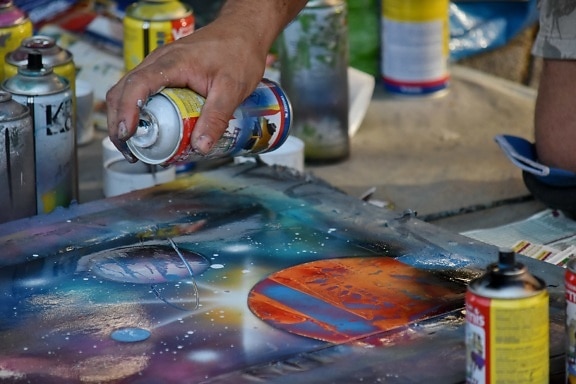 kéz, kézzel készített, festék, festő, kreativitás, festészet, graffiti, iparág, kézműves, ügyességi