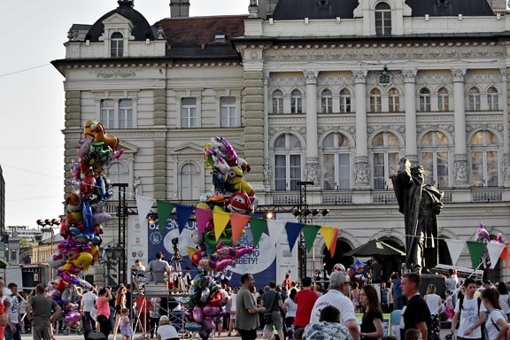 crowd, festival, street, people, building, city, architecture, parade, ceremony, landscape