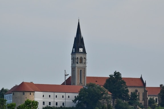 kastély, templom tornya, Horvátország, középkori, turisztikai látványosságok, torony, épület, építészet, templom, székesegyház