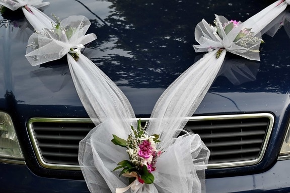 Mobil, upacara, dekorasi, pernikahan, bunga, pengaturan, bunga, karangan bunga, alam, Cinta