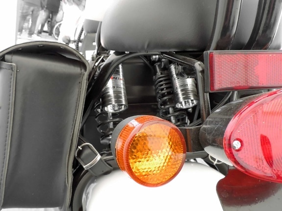 lumière, moto, suspension, véhicule, en acier, classique, chrome, équipement, plastique, essence