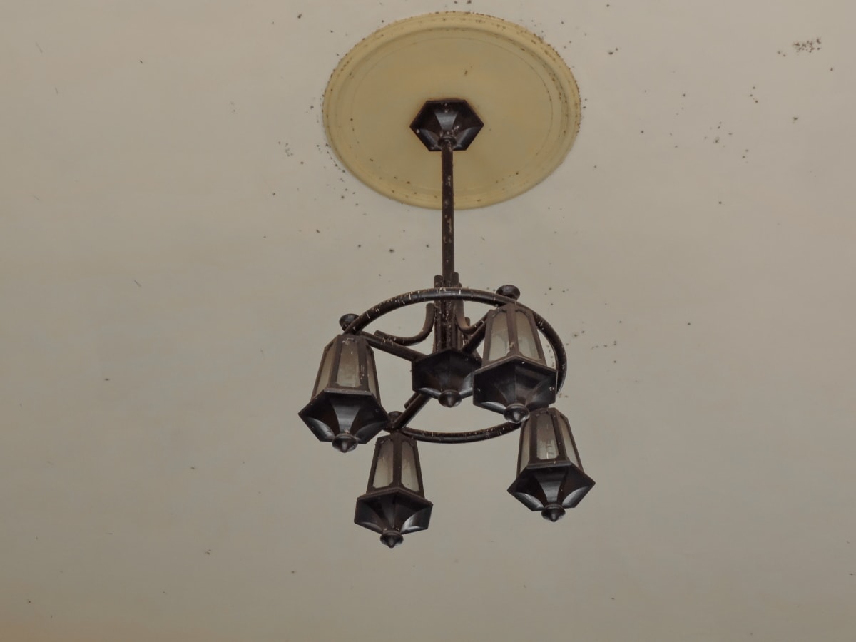 cast iron, ceiling, hanging, wall, lamp, chandelier, old, light, antique, architecture