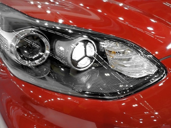 bumper, curve, design, headlight, hood, metallic, reflection, classic, car, vehicle