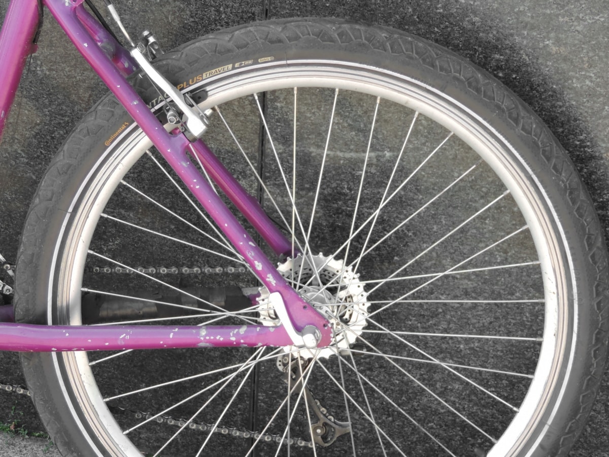 lanac, zupčanik, mjenjač, brdski bicikl, ružičasto, guma, uređaj, kotač, bicikl, kočnica