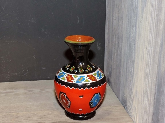 cerámica, hecho a mano, objeto, lanzador, envase, tarro, florero de, cerámica, arte, decoración